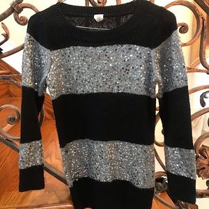 Black and gray glitter sweater